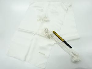 リサイクル　正絹　蒔絵文様織出し帯揚げ・帯締めセット（扇子付）